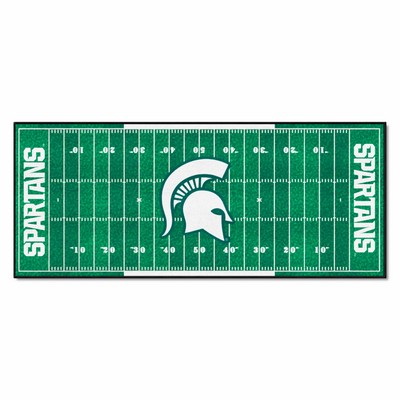 Fan Mats  LLC Michigan State Spartans Football Field Runner Green