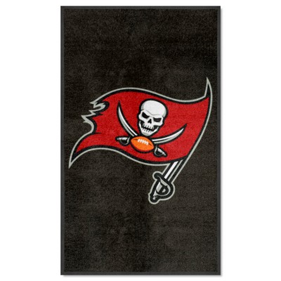Fan Mats  LLC Tampa Bay Buccaneers 3X5 High-Traffic Mat with Durable Rubber Backing - Portrait Orientation Pewter