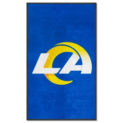 Fan Mats  LLC Los Angeles Rams 3X5 High-Traffic Mat with Durable Rubber Backing - Portrait Orientation Blue