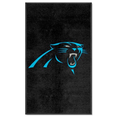 Fan Mats  LLC Carolina Panthers 3x5 Logo Mat Portrait Black