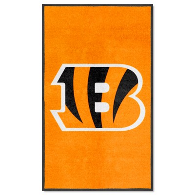 Fan Mats  LLC Cincinnati Bengals 3X5 High-Traffic Mat with Durable Rubber Backing - Portrait Orientation Orange