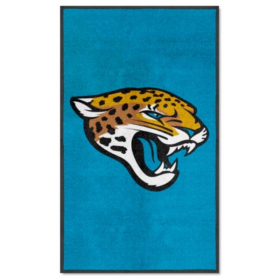 Fan Mats  LLC Jacksonville Jaguars 3X5 High-Traffic Mat with Durable Rubber Backing - Portrait Orientation Teal