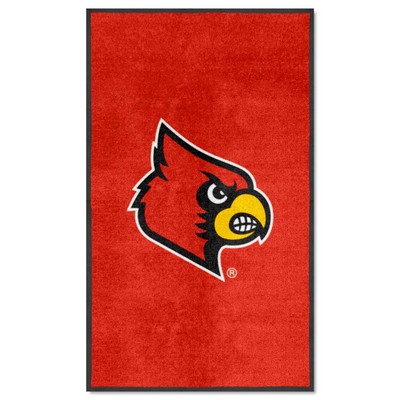 Fan Mats  LLC Louisville 3X5 High-Traffic Mat with Durable Rubber Backing - Portrait Orientation Red