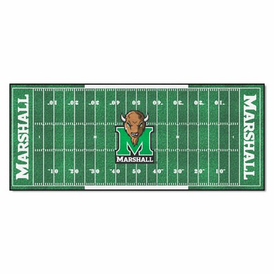 Fan Mats  LLC Marshall Thundering Herd Football Field Runner Green