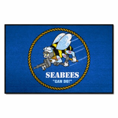 Fan Mats  LLC U.S. Navy SEABEES n/a Starter Mat Blue
