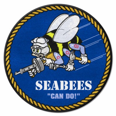 Fan Mats  LLC U.S. Navy SEABEES n/a Round Blue