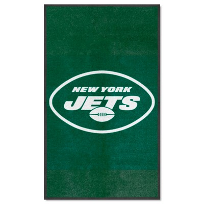Fan Mats  LLC New York Jets 3X5 High-Traffic Mat with Durable Rubber Backing - Portrait Orientation Green