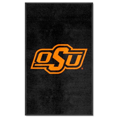 Fan Mats  LLC Oklahoma State 3X5 High-Traffic Mat with Durable Rubber Backing - Portrait Orientation Black