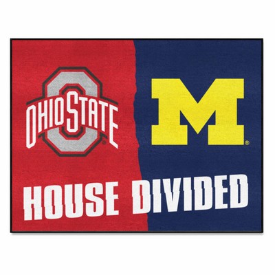 Fan Mats  LLC House Divided Ohio State / Michigan House Divided Mat Multi
