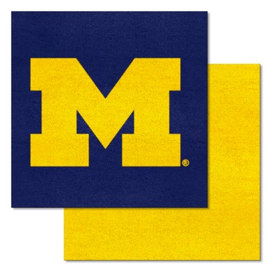 Fan Mats  LLC Michigan Wolverines Team Carpet Tiles Blue