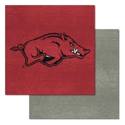 Fan Mats  LLC Arkansas Razorbacks Team Carpet Tiles Maroon