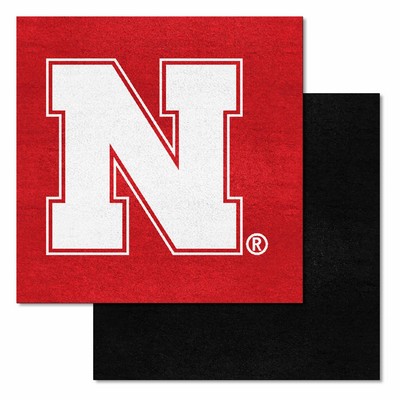 Fan Mats  LLC Nebraska Cornhuskers Team Carpet Tiles Red