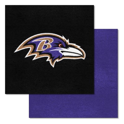 Fan Mats  LLC Baltimore Ravens Team Carpet Tiles Black