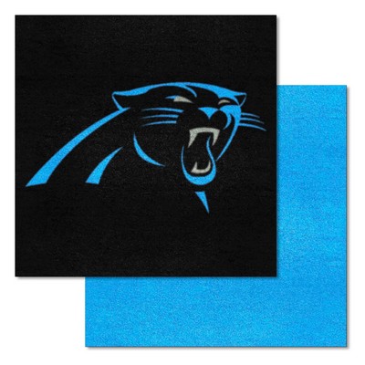 Fan Mats  LLC Carolina Panthers Team Carpet Tiles Black