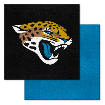 Fan Mats  LLC Jacksonville Jaguars Team Carpet Tiles Black