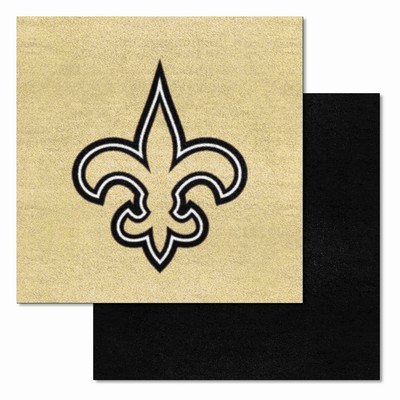 Fan Mats  LLC New Orleans Saints Team Carpet Tiles Black