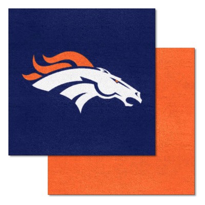 Fan Mats  LLC Denver Broncos Team Carpet Tiles Navy