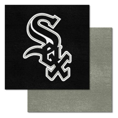 Fan Mats  LLC Chicago White Sox Team Carpet Tiles Black