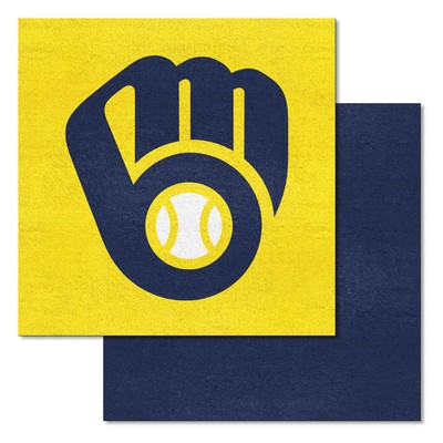 Fan Mats  LLC Milwaukee Brewers Team Carpet Tiles Yellow