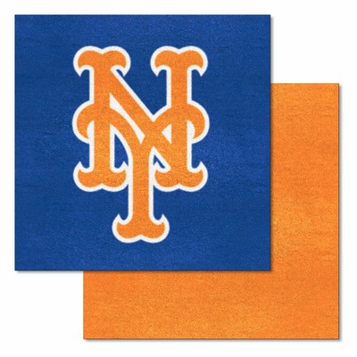 Fan Mats  LLC New York Mets Team Carpet Tiles Blue