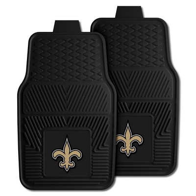 Fan Mats  LLC New Orleans Saints 2-pc Vinyl Car Mat Set Black
