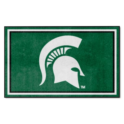 Fan Mats  LLC Michigan State Spartans 4ft. x 6ft. Plush Area Rug Green