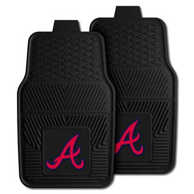 Fan Mats  LLC Atlanta Braves 2-pc Vinyl Car Mat Set Black