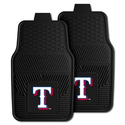 Fan Mats  LLC Texas Rangers 2-pc Vinyl Car Mat Set Black