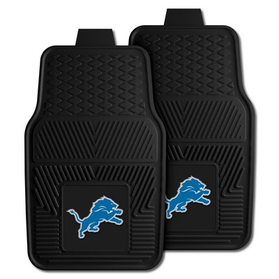 Fan Mats  LLC Detroit Lions 2-pc Vinyl Car Mat Set Black