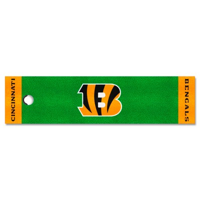 Cincinnati Bengals Putting Green Mat Green Fan Mats  LLC Cincinnati Bengals Putting Green Mat Green