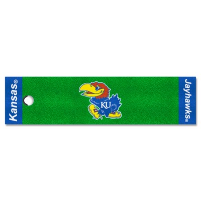 Fan Mats  LLC Kansas Jayhawks Putting Green Mat Green