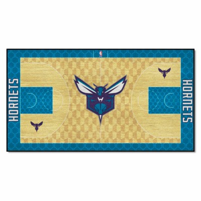 Fan Mats  LLC Charlotte Hornets NBA Court Large Runner Blue