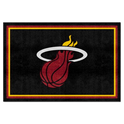 Fan Mats  LLC Miami Heat 5x8 Rug Black