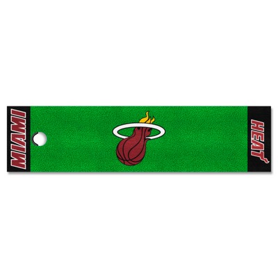 Fan Mats  LLC Miami Heat Putting Green Mat Green