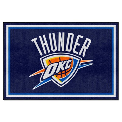 Fan Mats  LLC Oklahoma City Thunder 5x8 Rug Blue