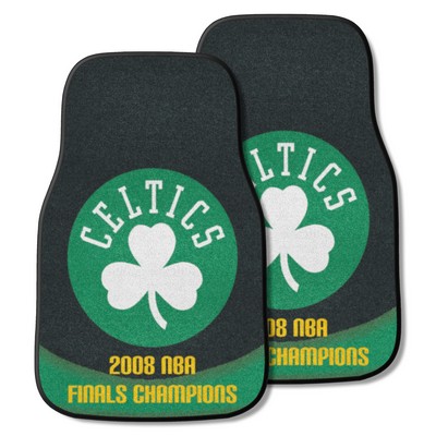 Fan Mats  LLC Boston Celtics 2008 NBA Champions Front Carpet Car Mat Set - 2 Pieces Black