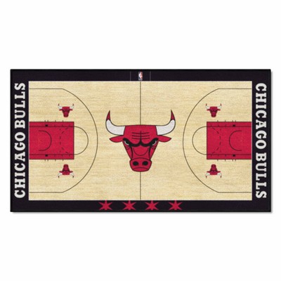 Fan Mats  LLC Chicago Bulls NBA Court Runner Black