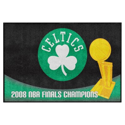 Fan Mats  LLC Boston Celtics 2008 NBA Champions 5ft. x 8 ft. Plush Area Rug Black