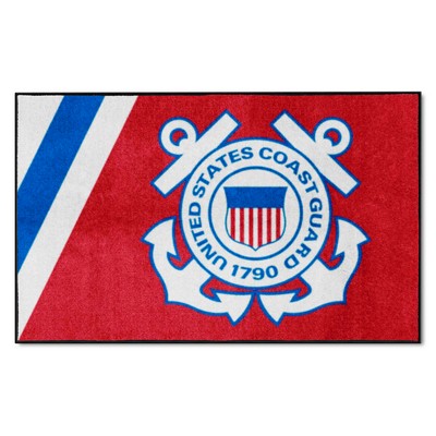 Fan Mats  LLC U.S. Coast Guard n/a 4x6 Rug Red