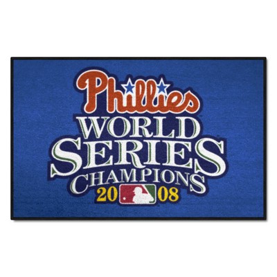 Fan Mats  LLC Philadelphia Phillies 2008 MLB World Series Champions Starter Mat Accent Rug - 19in. x 30in. Blue