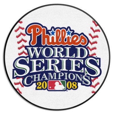 Fan Mats  LLC Philadelphia Phillies 2008 MLB World Series Champions Baseball Rug - 27in. Diameter White