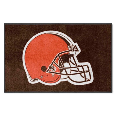 Fan Mats  LLC Cleveland Browns 4x6 Logo Mat Landscape Brown