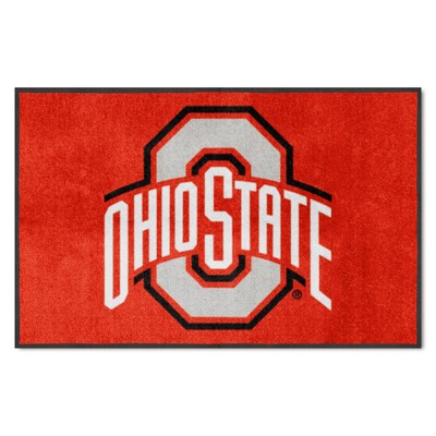 Fan Mats  LLC Ohio State4X6 High-Traffic Mat with Durable Rubber Backing - Landscape Orientation Red