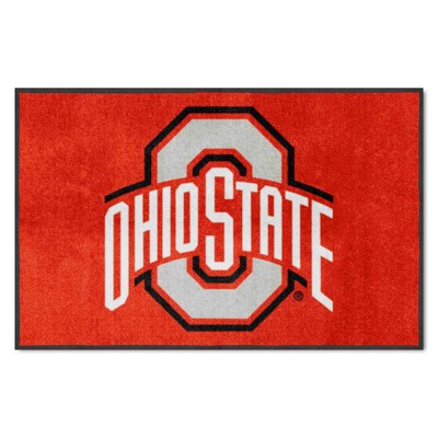 Fan Mats  LLC Ohio State Buckeyes 4x6 Logo Mat Landscape Red