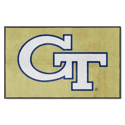 Fan Mats  LLC Georgia Tech Yellow Jackets 4x6 Logo Mat Landscape Gold