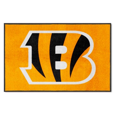 Fan Mats  LLC Cincinnati Bengals 4x6 Logo Mat Landscape Orange