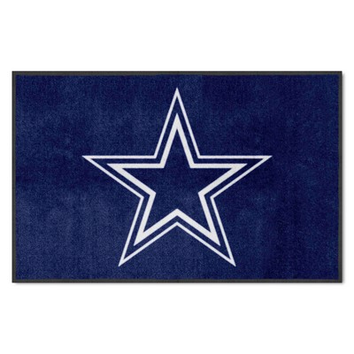Fan Mats  LLC Dallas Cowboys 4x6 Logo Mat Landscape Navy