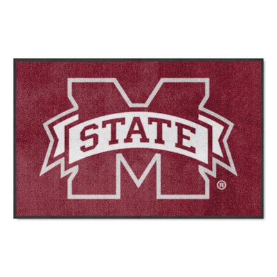 Fan Mats  LLC Mississippi State Bulldogs 4x6 Logo Mat Landscape Maroon