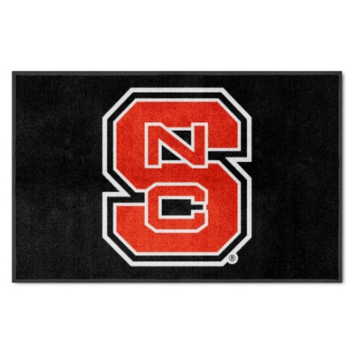 Fan Mats  LLC NC State Wolfpack 4x6 Logo Mat Landscape Black