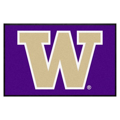 Fan Mats  LLC Washington Huskies 4x6 Logo Mat Landscape Purple